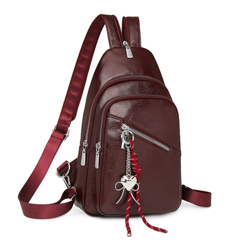 Női PU bőr keresztpántos válltáska – puha retro stílus, cipzáras záródás, poliészter bélés, belső cipzáros rekesz és telefontartó zseb