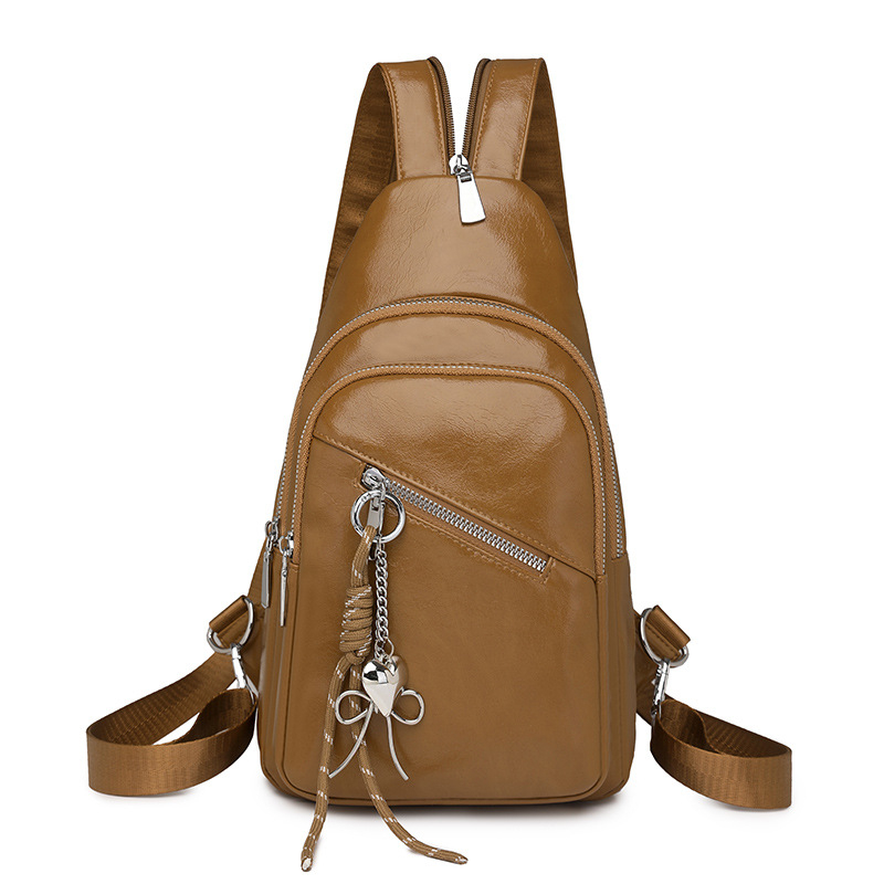 Női PU bőr keresztpántos válltáska – puha retro stílus, cipzáras záródás, poliészter bélés, belső cipzáros rekesz és telefontartó zseb
