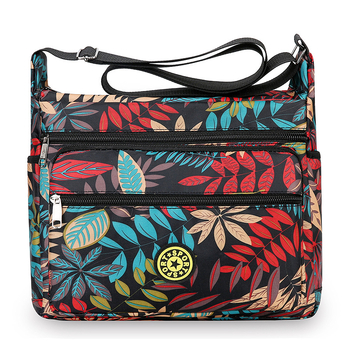 Feisha Τσάντα στον ώμο — Oxford ύφασμα, οριζόντιο τετράγωνο σχήμα, φερμουάρ, επένδυση πολυεστέρα