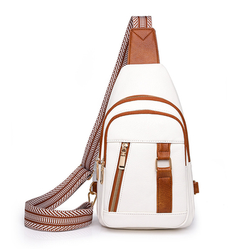 PU crossbody τσάντα με φερμουάρ, θήκες για κινητό και ταυτότητα, street trend, Άνοιξη 2024