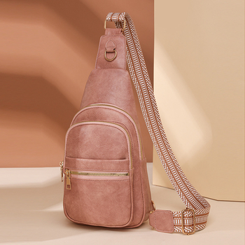 Crossbody τσάντα από PU δέρμα, μεγάλη χωρητικότητα, άνοιγμα με φερμουάρ, επένδυση πολυεστέρα, εσωτερική τσέπη με φερμουάρ