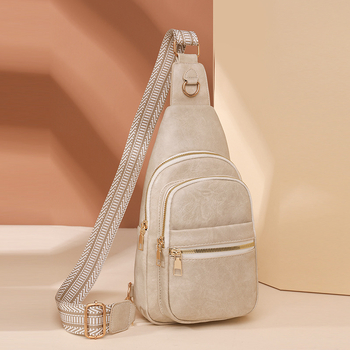 Crossbody τσάντα από PU δέρμα, μεγάλη χωρητικότητα, άνοιγμα με φερμουάρ, επένδυση πολυεστέρα, εσωτερική τσέπη με φερμουάρ