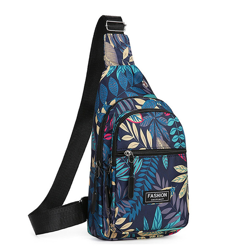 Crossbody krepšys su klevų lapų raštu — universalus, Oxford audinys, poliesterio pamušalas, tinkantis lauko sportui