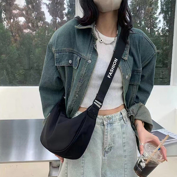 SEAMMER Női crossbody Dumpling táska - Oxford szövet, félhold alakú, nagy kapacitás, cipzár, őszi 2025