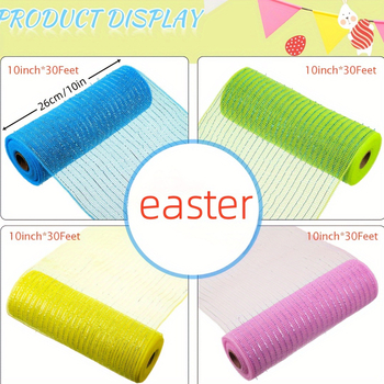 Κρεμαστά διακοσμητικά, 4 τεμάχια, Πάσχα, πλέγμα κορδέλας, φιόγκος DIY