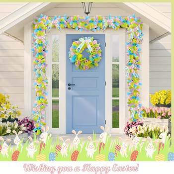 Κρεμαστά διακοσμητικά, 4 τεμάχια, Πάσχα, πλέγμα κορδέλας, φιόγκος DIY