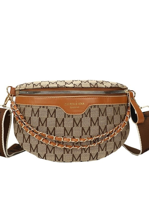 Crossbody chest bag – napi használatra, nagy kapacitás, PU bőr, cipzár, poliészter bélés, ID zseb, közepesen puha (PU; cipzár; poliészter; ID)