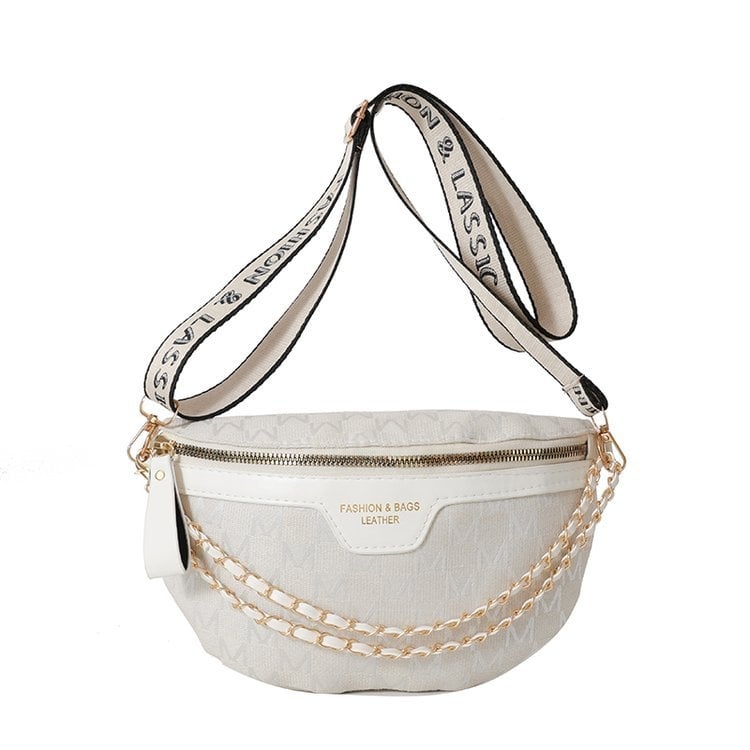 Crossbody chest bag – napi használatra, nagy kapacitás, PU bőr, cipzár, poliészter bélés, ID zseb, közepesen puha (PU; cipzár; poliészter; ID)
