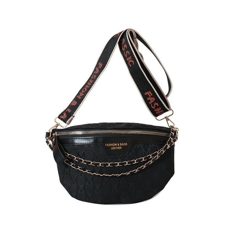 Crossbody chest bag – napi használatra, nagy kapacitás, PU bőr, cipzár, poliészter bélés, ID zseb, közepesen puha (PU; cipzár; poliészter; ID)