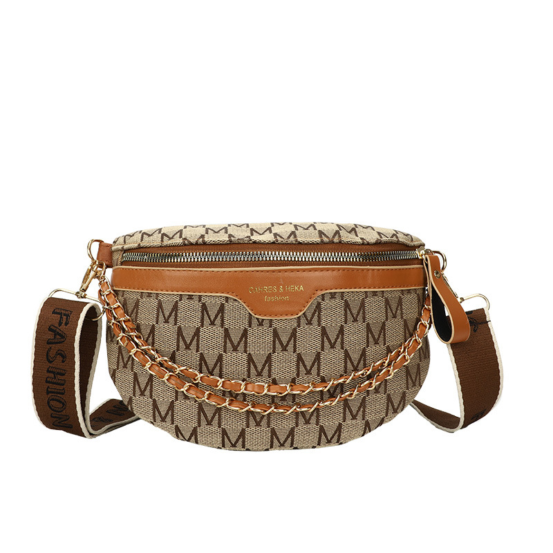 Crossbody chest bag – napi használatra, nagy kapacitás, PU bőr, cipzár, poliészter bélés, ID zseb, közepesen puha (PU; cipzár; poliészter; ID)