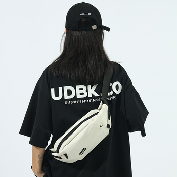 Unisex νάιλον τσαντάκι μέσης με φερμουάρ, θήκη για κινητό και εσωτερική θήκη με φερμουάρ, μαλακή επένδυση πολυεστέρα, ενδιάμεσο στρώμα