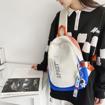 Geantă pentru piept bărbați, în stil street trend, din pânză, rezistentă la uzură, model cu litere, căptușeală poliester