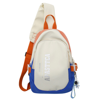 Мъжка гръдна чанта в стил Street trend, платно, издръжлива на износване, с буквена шарка и полиестрова подплата