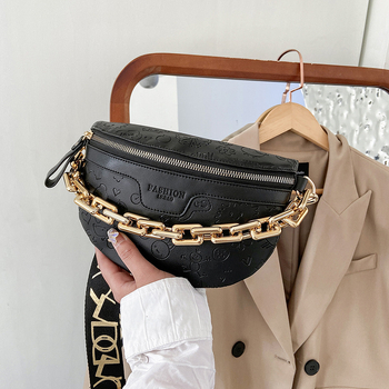 Geantă crossbody talie, PU, stil urban simplu, închidere cu fermoar, căptușeală poliester-cotton, buzunar intern cu fermoar