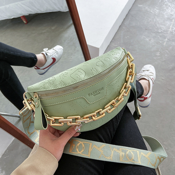 Geantă crossbody talie, PU, stil urban simplu, închidere cu fermoar, căptușeală poliester-cotton, buzunar intern cu fermoar