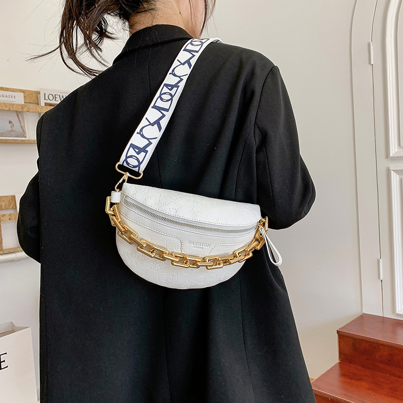 Geantă crossbody talie, PU, stil urban simplu, închidere cu fermoar, căptușeală poliester-cotton, buzunar intern cu fermoar