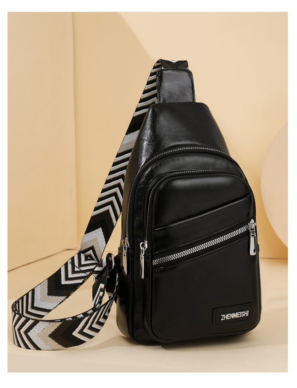 Кръстосана чанта за дами с голям капацитет, водоустойчива повърхност, бродерия, PU матеріал, ципово затваряне