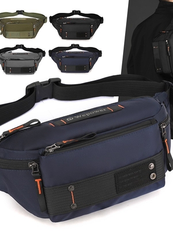 Vīriešu jostas soma no neilona, elpojoša, ģeometrisks raksts, poliesteru odere