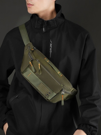 Vīriešu jostas soma no neilona, elpojoša, ģeometrisks raksts, poliesteru odere