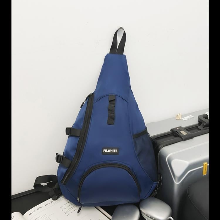 Nylon crossbody táska – függőleges négyzet alakú, cipzár, egy vállpánt, belső zsebek (cipzáros és telefonos), uniszex, mindennapi használatra