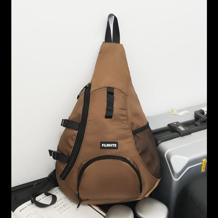 Nylon crossbody táska – függőleges négyzet alakú, cipzár, egy vállpánt, belső zsebek (cipzáros és telefonos), uniszex, mindennapi használatra