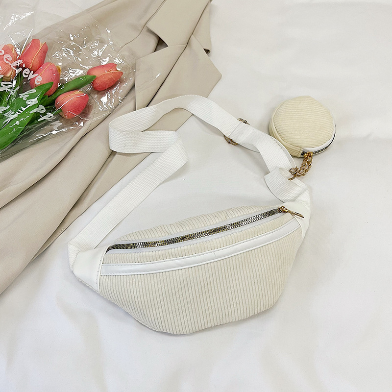 Дамска нейлонова поясна чанта с цип, урбан минимализъм, мека триизмерна чанта, есен 2023