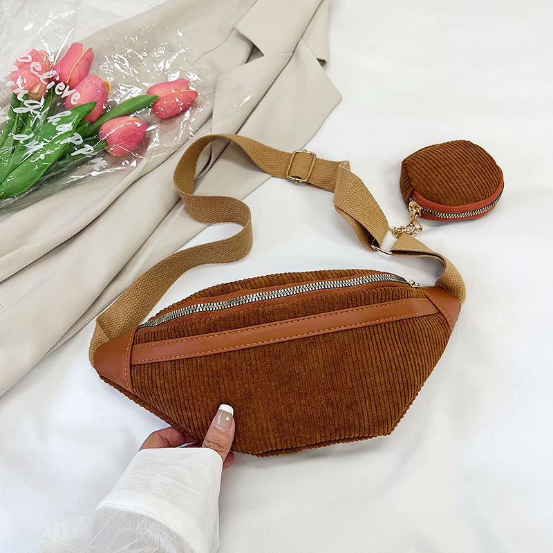 Дамска нейлонова поясна чанта с цип, урбан минимализъм, мека триизмерна чанта, есен 2023