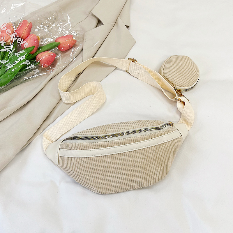 Дамска нейлонова поясна чанта с цип, урбан минимализъм, мека триизмерна чанта, есен 2023