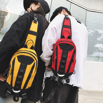 Férfi mellkas táska, nylon, légáteresztő, utcai stílus, bélés poliészter