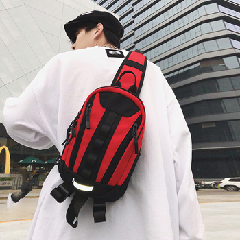 Férfi mellkas táska, nylon, légáteresztő, utcai stílus, bélés poliészter