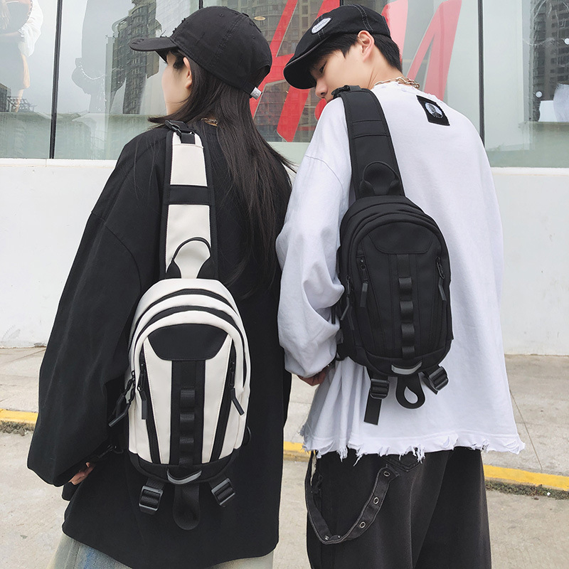 Férfi mellkas táska, nylon, légáteresztő, utcai stílus, bélés poliészter