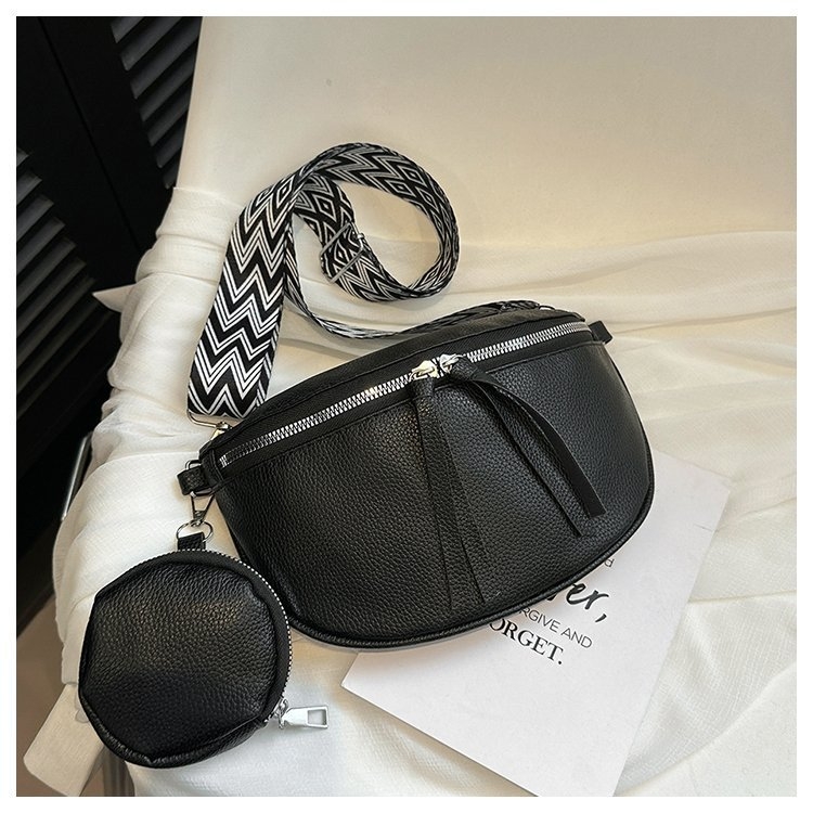 Geantă crossbody, simplitate urbană, material PU, formă orizontală pătrată, fermoar, căptușeală din nylon
