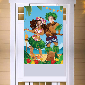 Μπάνερ με θεμα Χαβάη για αξεσουάρ φωτογράφισης σε πάρτι γενεθλίων, πολυεστέρας, μοντέρνο στυλ, αξεσουάρ διαμόρφωσης σκηνής (Χωρίς άδεια IP)