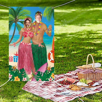 Μπάνερ με θεμα Χαβάη για αξεσουάρ φωτογράφισης σε πάρτι γενεθλίων, πολυεστέρας, μοντέρνο στυλ, αξεσουάρ διαμόρφωσης σκηνής (Χωρίς άδεια IP)