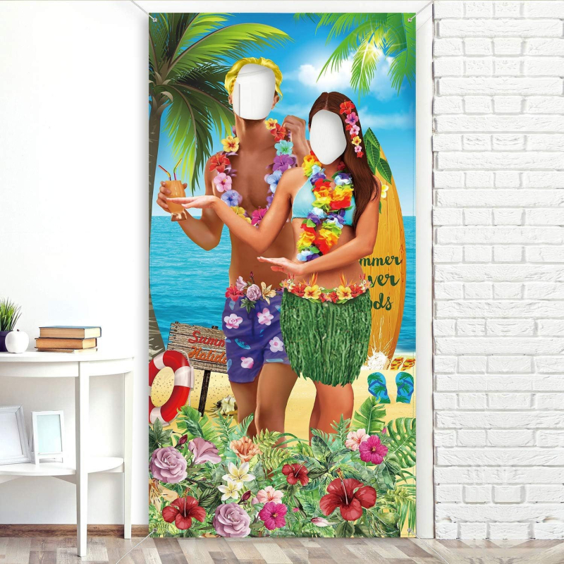 Banner cu temă hawaiană pentru accesorii foto la petrecerea de ziua de naștere, din poliester, stil modern, accesorii de aranjare a scenei (Fără autorizare IP)
