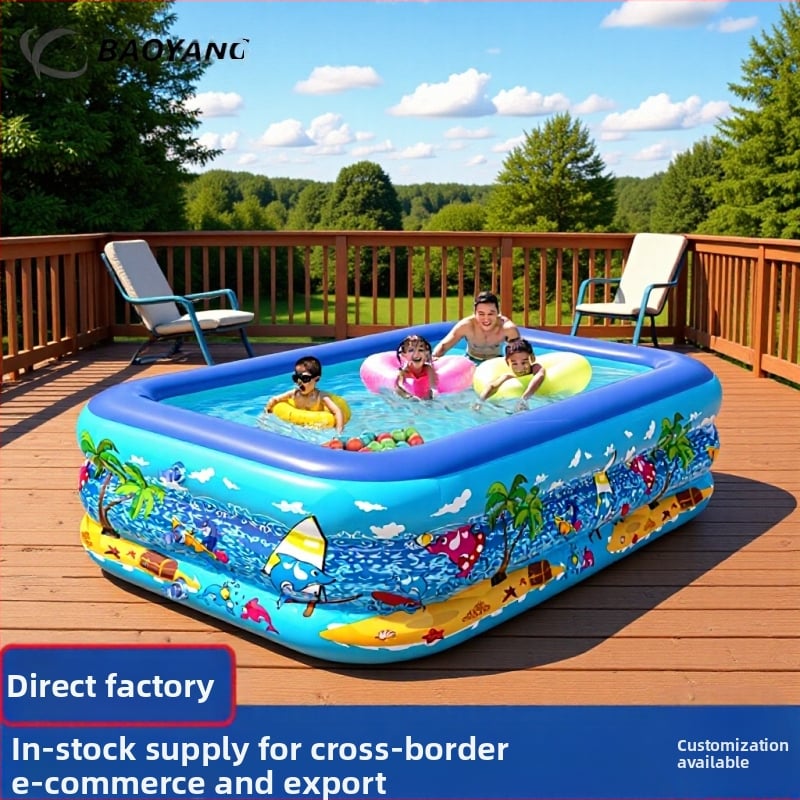 Φουσκωτή πισίνα οικιακής χρήσης – PVC, μοντέλο BY01, Baoyang, κατάλληλη για παιδικά παιχνίδια νερού και οικογενειακή εξωτερική κολύμβηση