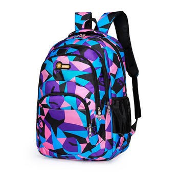 Σακίδιο με θήκη για φορητό 16 ιντσών, ύφασμα Oxford, χωρητικότητα κάτω από 20 λίτρα, κάθετο τετράγωνο σχήμα, γεωμετρικό μοτίβο, για ταξίδια αναψυχής