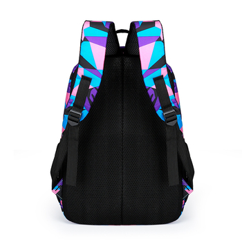 Σακίδιο με θήκη για φορητό 16 ιντσών, ύφασμα Oxford, χωρητικότητα κάτω από 20 λίτρα, κάθετο τετράγωνο σχήμα, γεωμετρικό μοτίβο, για ταξίδια αναψυχής