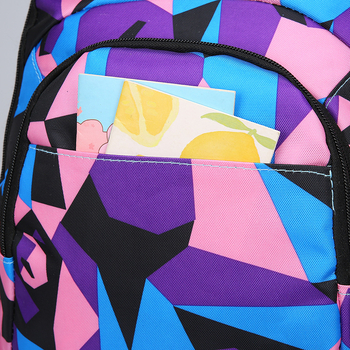 Σακίδιο με θήκη για φορητό 16 ιντσών, ύφασμα Oxford, χωρητικότητα κάτω από 20 λίτρα, κάθετο τετράγωνο σχήμα, γεωμετρικό μοτίβο, για ταξίδια αναψυχής