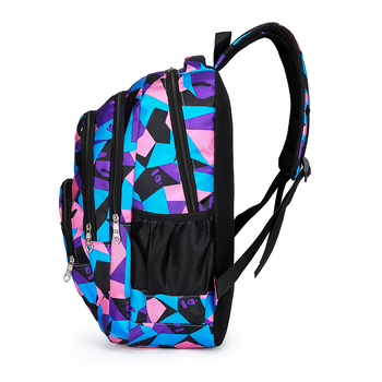 Σακίδιο με θήκη για φορητό 16 ιντσών, ύφασμα Oxford, χωρητικότητα κάτω από 20 λίτρα, κάθετο τετράγωνο σχήμα, γεωμετρικό μοτίβο, για ταξίδια αναψυχής