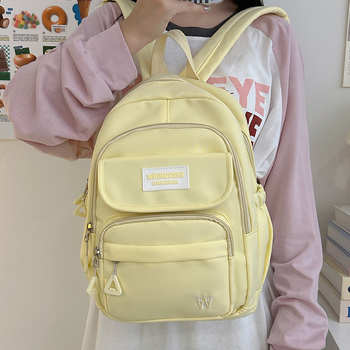 Σακίδιο σε στυλ Κορεατικό Χαρατζούκου, μεγάλη χωρητικότητα, αδιάβροχο νάιλον, καμπύλες ιμάντες ώμου, στυλ campus, για γυναίκες