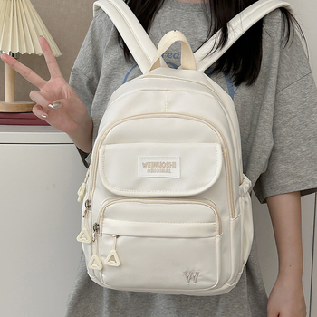 Σακίδιο σε στυλ Κορεατικό Χαρατζούκου, μεγάλη χωρητικότητα, αδιάβροχο νάιλον, καμπύλες ιμάντες ώμου, στυλ campus, για γυναίκες