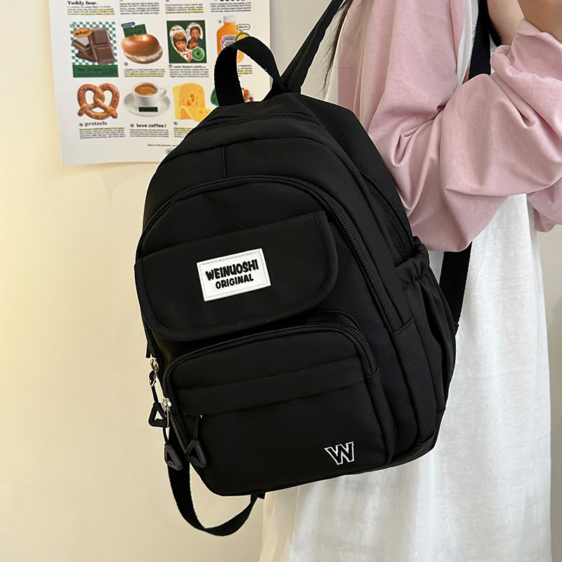 Σακίδιο σε στυλ Κορεατικό Χαρατζούκου, μεγάλη χωρητικότητα, αδιάβροχο νάιλον, καμπύλες ιμάντες ώμου, στυλ campus, για γυναίκες