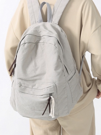 Σακίδιο από καμβά, λογοτεχνικό στυλ, αδιάβροχο, συμβατό με φορητό 14 ιντσών, καμπύλος ιμάντας ώμου