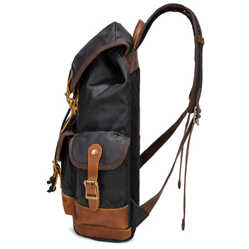 Σακίδιο από καμβά με ρετρό σχεδιασμό, χωρητικότητα 20–35 L, κατάλληλο για φορητό έως 14 ιντσών, επένδυση πολυεστέρα