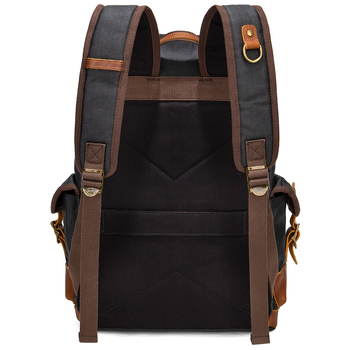 Σακίδιο από καμβά με ρετρό σχεδιασμό, χωρητικότητα 20–35 L, κατάλληλο για φορητό έως 14 ιντσών, επένδυση πολυεστέρα