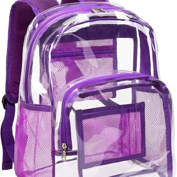 Διαφανής σάκος-πλάτης από PVC, χωρητικότητας 20–35 L, αναπνεύσιμος, καμπύλος ιμάντας ώμου, συμβατός με φορητό υπολογιστή 10 ιντσών