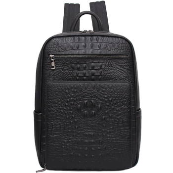 Férfi bőr hátizsák üzleti utazásokhoz, városi letisztult stílus, vízálló (kompatibilis 15 colos laptophoz; kapacitás 20 L alatt; poliészter bélés; léggömbös vállpántok)