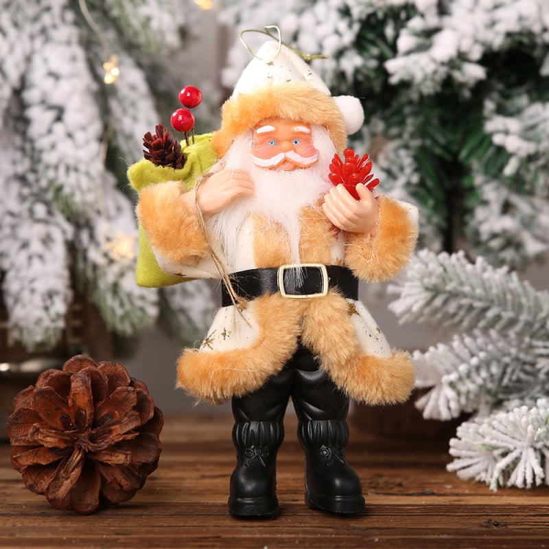 Пластмасова коледна украса: стояща фигура на Санта Клаус, марка HAPPYXMAS/Hobby Tree, процес: полупрофесионална ръчно-механична обработка, коледна декорация