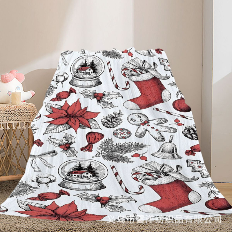 Flanelės antklodė su geometrijos raštu, poliesterio pluoštas, svoris mažiau nei 300 g, apdorojimo pritaikymas, naujas kinų stilius